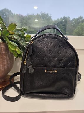 Louis Vuitton Black Monogram Empreinte Sorbonne Mini Backpack with Gold Hardware